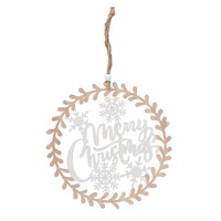 Wood Merry Christmas Hanging Sign (22cm)
