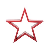 Wood Red Star Standing Decoration (24x24x6cm)