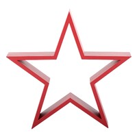 Wood Red Star Standing Decoration (30x29x8cm)
