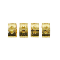 Gold Metal Winter Napkin Rings - Pk 4