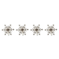 Silver Metal Snowflake Napkin Rings - Pk 4