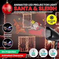 Solar Light Animated LED Projector Santa's Sleigh