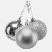 Asstd. Finish Silver Xmas Baubles (8cm) - Pk 8