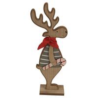 Xmas Reindeer MDF Statue Decoration (14x6x40cm)
