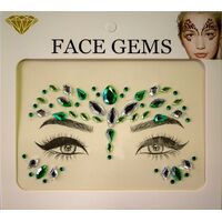 Peacock Green Face Jewels