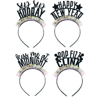 New Year Party Iridescent Fringed Headbands - Pk 4