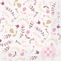 Pink Elephant Baby Shower Lunch Napkins - Pk 16
