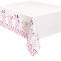 Pink Elephant Baby Shower Plastic Rectangular Table Cover (137x213cm)