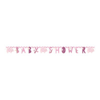 Pink Elephant Baby Shower Jointed Banner (1.82M)