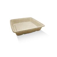 26cm Square Sugarcane Takeaway Platter & RPET Lid