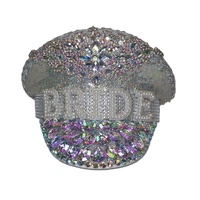 BRIDE Iridescent White Jeweled Hat