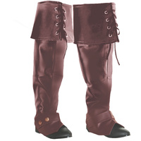 Brown Lace-Up Pirate Boot Covers (Pair)