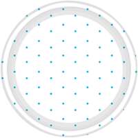 Dots Paper Plates 17cm Round 8CT FSC -  Caribbean Blue NPC