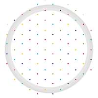 Dots Paper Plates 17cm Round 8CT FSC -  Rainbow NPC