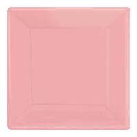 17cm Pastel Pink Square Paper Plates - Pk 20