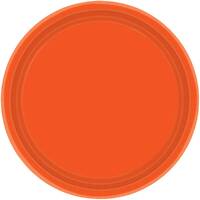 17cm Pumpkin Orange Round Paper Plates - Pk 20