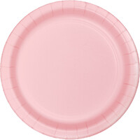 17cm Pastel Pink Round Paper Plates - Pk 20