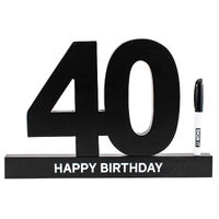 40 Birthday Black Signature Block (34x23x3cm)