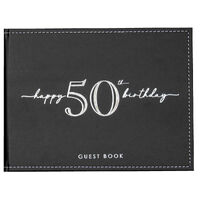 Black/Silver 50th Birthday Guest Book