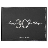 Black/Silver 30th Birthday Guest Book