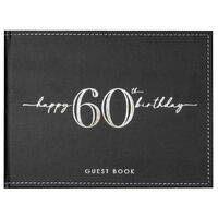 Black/Silver 60th Birthday Guest Book