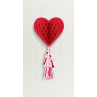 Paper Honeycomb Heart Hanging Decoration (55cm)