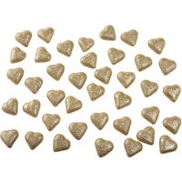 3D Gold Glitter Heart Table Scatters (3.5cm) - Pk 40