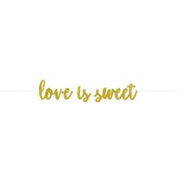 Love is Sweet Gold Glitter Letter Banner (3.65M)