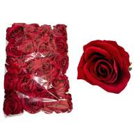 Velvet Red Rose Heads (10cm) - Pk 20
