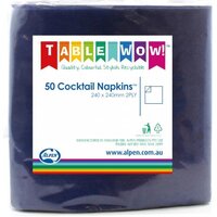 Dark Blue Cocktail Napkins (25cm) - Pk 50