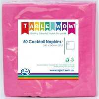 Magenta Cocktail Napkins (25cm) - Pk 50