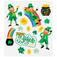 St Patrick's Day Vinyl Window Decorations - PK 12