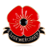 Lest We Forget Poppy Brooch - For ANZAC Day & Remembrance Day