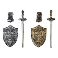 2A Gold And Silver Gauntlet, Shield And Sword Set