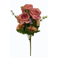 Pink Silk Cabbage Rose Bush, 48cm