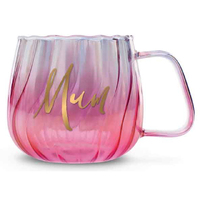 Mum's Graduated Pink Swirl Glass Mug