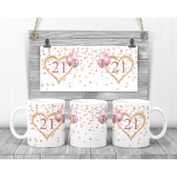 21st Birthday Pink Glass Mug