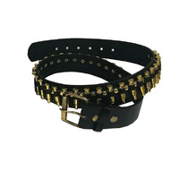 Gold Leather Bullet Belt