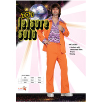 Men's Orange 70s Leisure Suit