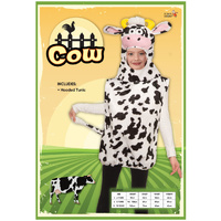 Kids Cow Costume - Black & White (Polyester)