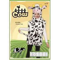 Kids Cow Costume - Black & White (Polyester)