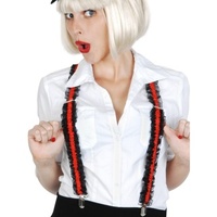 Frilly Black & Red Suspenders