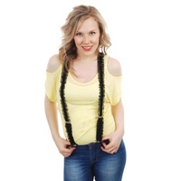 Frilly Black Suspenders