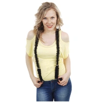 Frilly Black Suspenders
