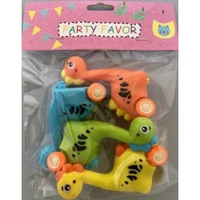 Asstd. Dinos on Wheels Toy Party Favors - Pk 4