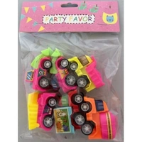 Neon Toy Trucks Party Favors - Pk 6