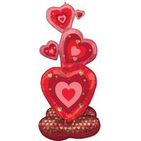 Stacked Hearts AirLoonz Standing Foil Balloon (63x139cm)