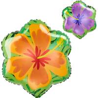 Orange & Purple Hibiscus XL Foil Balloon (45 cm)