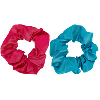 Rich Color Satin Hair Scrunchies - Pk 2