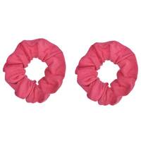 Pretty Pink Satin Hair Scrunchies - Pk 2